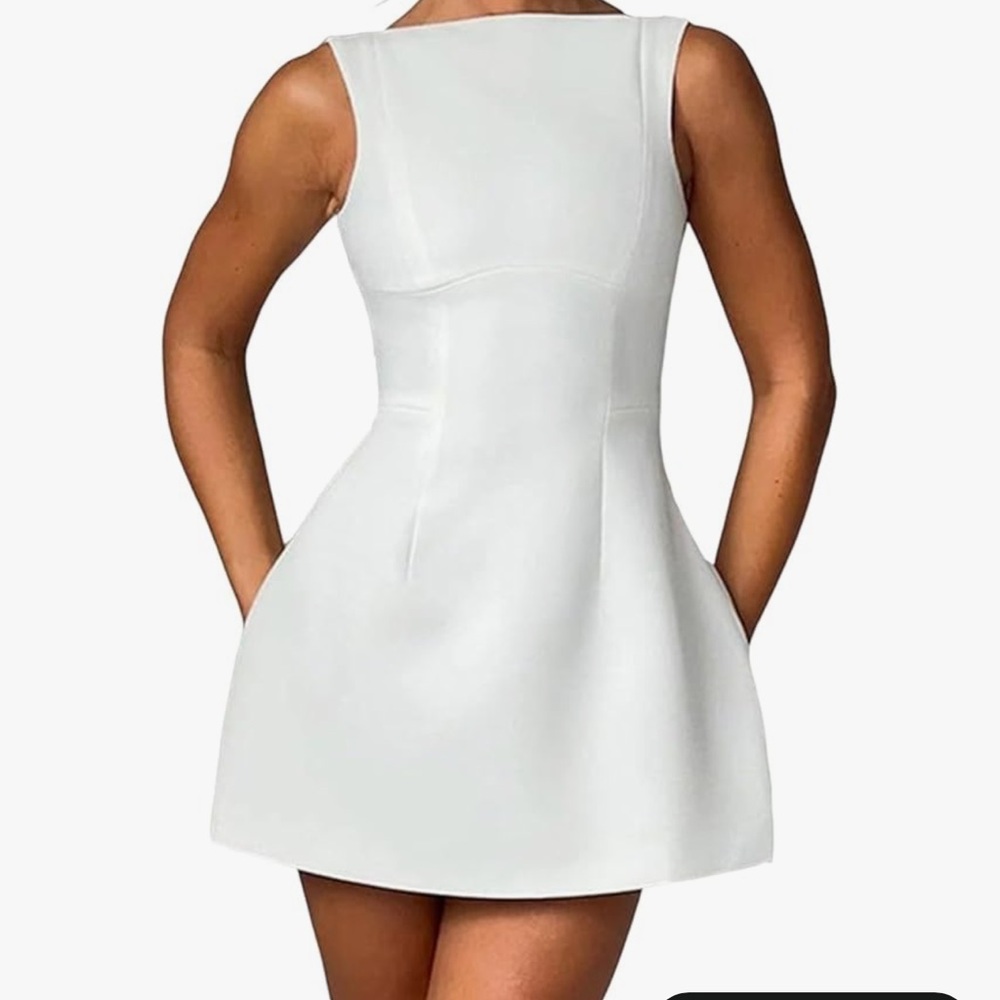 White backless dress